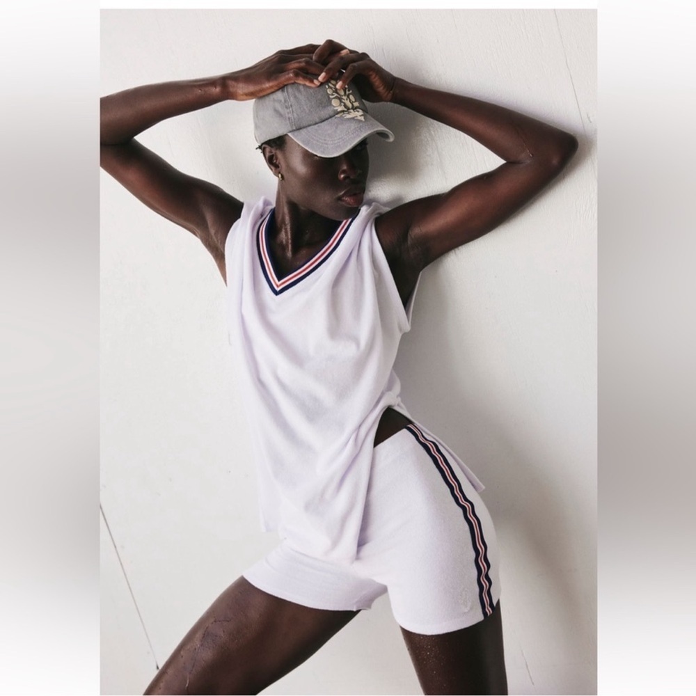 Free People FP movement Terry tunic set Red, White, and Blue NWOT Size Medium